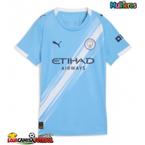 Camisa de Futebol Manchester City Oscar Bobb #52 Equipamento Principal Mulheres 2025-26 Manga Curta
